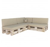 Set de 8 Cojines para Palets 120x80 + 120x40 Beige