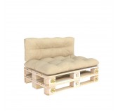 Set de 2 Cojines Acolchados para Palets 120x80 + 120x40 Beige