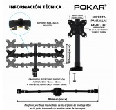 Brazo doble para monitor, soporte para 2 pantallas compatible con VESA, brazo articulado para doble monitor