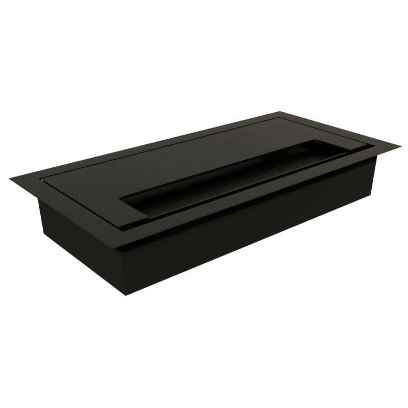 Pasacables para Escritorio o Encimera con Junta de Cepillo, 160 x 80 mm, Negro