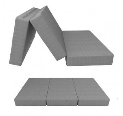 Colchón Plegable para Camping, Viaje, para Invitados 140x195x15 Gris