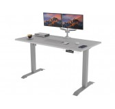 Escritorio elevable con marco plateado y tablero de Gris Claro 140x60 Escritorio elevable con marco plateado y tablero de Gris Claro 140x60