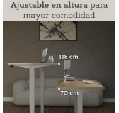 Escritorio elevable con marco plateado y tablero de Roble Sonoma 120x60 Escritorio elevable con marco plateado y tablero de Roble Sonoma 120x60