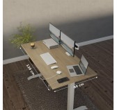 Escritorio elevable con marco plateado y tablero de Roble Sonoma 120x60 Escritorio elevable con marco plateado y tablero de Roble Sonoma 120x60