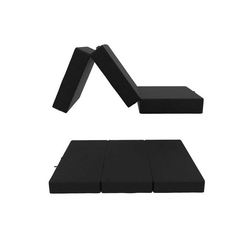 Colchón Plegable para Camping, Viaje, para Invitados 140x195x15 Negro