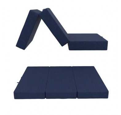 Colchón Plegable para Camping, Viaje, para Invitados 140x195x15 Azul Oscuro