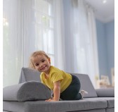 Sofá modular creativo para niños, set de 6 con medio rodillo azul oscuro