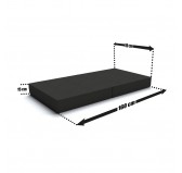 Colchón plegable 160x80x15 cm para sofá modular para niños, negro