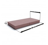 Colchón plegable 160x80x15 cm para sofá modular para niños, rosa