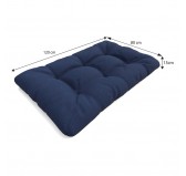 Set de 2 Cojines Acolchados para Palets 120x80 + 120x40 Azul Oscuro