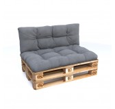 Set de 2 Cojines Acolchados para Palets 120x80 + 120x40 Gris Set de 2 Cojines Acolchados para Palets 120x80 + 120x40 Gris