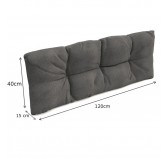 Set de 2 Cojines Acolchados para Palets 120x80 + 120x40 Gris Set de 2 Cojines Acolchados para Palets 120x80 + 120x40 Gris