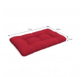Set de 2 Cojines para Palets, 120x80 cm + 120x40 cm, Acolchado, Rojo