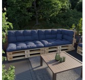 Set de 6 Cojines Acolchados para Palets 120x80 + 120x40 Azul Oscuro Set de 6 Cojines Acolchados para Palets 120x80 + 120x40 Azul Oscuro