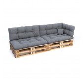 Set de 6 Cojines Acolchados para Palets 120x80 + 120x40 Gris Set de 6 Cojines Acolchados para Palets 120x80 + 120x40 Gris