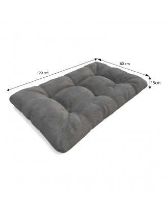 Set de 6 Cojines Acolchados para Palets 120x80 + 120x40 Gris