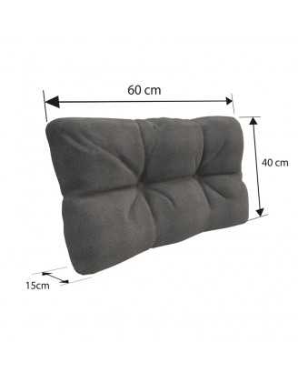 Set de 6 Cojines Acolchados para Palets 120x80 + 120x40 Gris