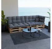 Set de 6 Cojines Acolchados para Palets 120x80 + 120x40 Gris Set de 6 Cojines Acolchados para Palets 120x80 + 120x40 Gris
