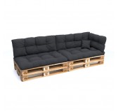 Set de 6 Cojines Acolchados para Palets 120x80 + 120x40 Antracita Set de 6 Cojines Acolchados para Palets 120x80 + 120x40 Antracita