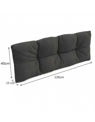 Set de 6 Cojines Acolchados para Palets 120x80 + 120x40 Antracita