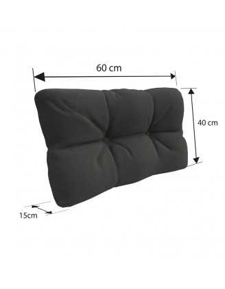 Set de 6 Cojines Acolchados para Palets 120x80 + 120x40 Antracita