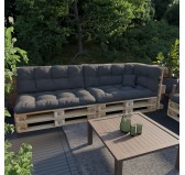Set de 6 Cojines Acolchados para Palets 120x80 + 120x40 Antracita Set de 6 Cojines Acolchados para Palets 120x80 + 120x40 Antracita
