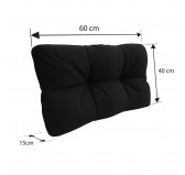 Set de 6 Cojines Acolchados para Palets 120x80 + 120x40 Negro Set de 6 Cojines Acolchados para Palets 120x80 + 120x40 Negro