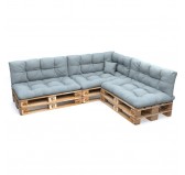 Set de 8 Cojines Acolchados para Palets 120x80 + 120x40 Azul Set de 8 Cojines Acolchados para Palets 120x80 + 120x40 Azul