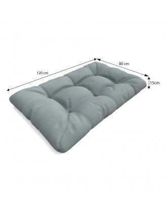 Set de 8 Cojines Acolchados para Palets 120x80 + 120x40 Azul