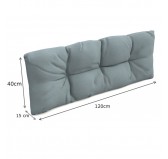 Set de 8 Cojines Acolchados para Palets 120x80 + 120x40 Azul Set de 8 Cojines Acolchados para Palets 120x80 + 120x40 Azul