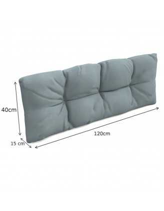 Set de 8 Cojines Acolchados para Palets 120x80 + 120x40 Azul