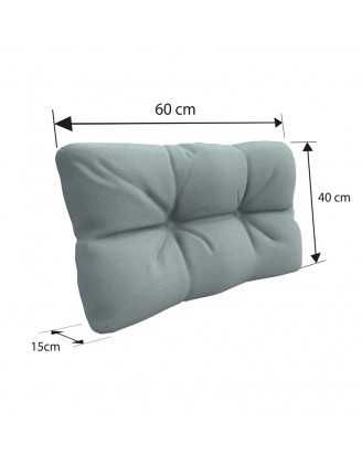 Set de 8 Cojines Acolchados para Palets 120x80 + 120x40 Azul