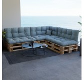 Set de 8 Cojines Acolchados para Palets 120x80 + 120x40 Azul Set de 8 Cojines Acolchados para Palets 120x80 + 120x40 Azul