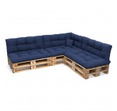 Set de 8 Cojines Acolchados para Palets 120x80 + 120x40 Azul Oscuro Set de 8 Cojines Acolchados para Palets 120x80 + 120x40 Azul Oscuro