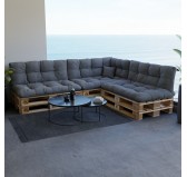 Set de 8 Cojines Acolchados para Palets 120x80 + 120x40 Gris Set de 8 Cojines Acolchados para Palets 120x80 + 120x40 Gris