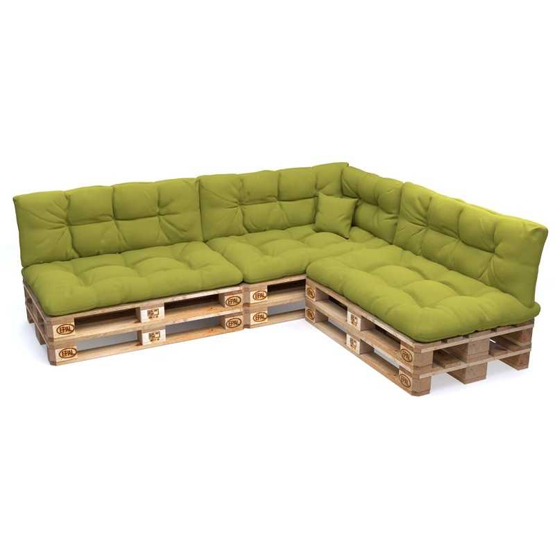 Set de 8 Cojines para Palets, 3x 120x80 + 3x 120x40 + 60x40 + 40x40 Acolchado, Lima Set de 8 Cojines para Palets, 3x 120x80 + 3x 120x40 + 60x40 + 40x40 Acolchado, Lima