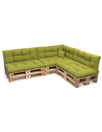 Set de 8 Cojines para Palets, 3x 120x80 + 3x 120x40 + 60x40 + 40x40 Acolchado, Lima