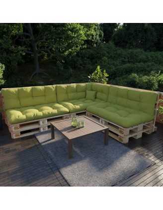 Set de 8 Cojines para Palets, 3x 120x80 + 3x 120x40 + 60x40 + 40x40 Acolchado, Lima