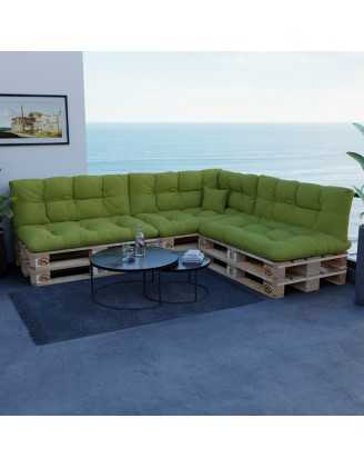 Set de 8 Cojines para Palets, 3x 120x80 + 3x 120x40 + 60x40 + 40x40 Acolchado, Lima