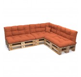 Set de 8 Cojines para Palets, 3x 120x80 + 3x 120x40 + 60x40 + 40x40 Acolchado, Naranja Set de 8 Cojines para Palets, 3x 120x80 + 3x 120x40 + 60x40 + 40x40 Acolchado, Naranja