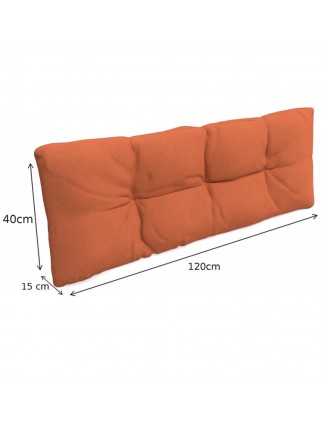 Set de 8 Cojines para Palets, 3x 120x80 + 3x 120x40 + 60x40 + 40x40 Acolchado, Naranja