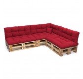 Set de 8 Cojines para Palets, 3x 120x80 + 3x 120x40 + 60x40 + 40x40 Acolchado, Rojo Set de 8 Cojines para Palets, 3x 120x80 + 3x 120x40 + 60x40 + 40x40 Acolchado, Rojo