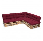 Set de 8 Cojines para Palets, 3x 120x80 + 3x 120x40 + 60x40 + 40x40 Acolchado, Burdeos Set de 8 Cojines para Palets, 3x 120x80 + 3x 120x40 + 60x40 + 40x40 Acolchado, Burdeos