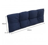Cojín de Respaldo Acolchado para Palet 120x40x12 Azul Oscuro Cojín de Respaldo Acolchado para Palet 120x40x12 Azul Oscuro