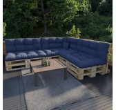 Cojín de Respaldo Acolchado para Palet 120x40x12 Azul Oscuro Cojín de Respaldo Acolchado para Palet 120x40x12 Azul Oscuro