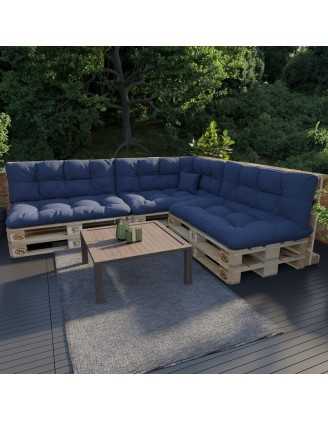 Cojín de Respaldo Acolchado para Palet 120x40x12 Azul Oscuro