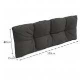 Cojín de Respaldo Acolchado para Palet 120x40x12 Antracita Cojín de Respaldo Acolchado para Palet 120x40x12 Antracita