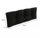 Cojín de Respaldo Acolchado para Palet 120x40x12 Negro Cojín de Respaldo Acolchado para Palet 120x40x12 Negro