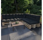 Cojín de Respaldo Acolchado para Palet 120x40x12 Negro Cojín de Respaldo Acolchado para Palet 120x40x12 Negro