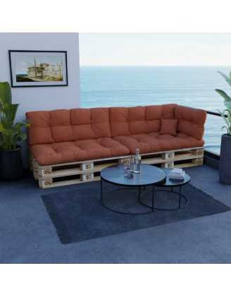 Cojín de Respaldo para Palets, Acolchado, 120x40x12 cm, Naranja